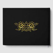 Black and Golden Wedding Guest Book Gästebuch (Rückseite)