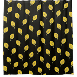Black and Golden Yellow Leaves Duschvorhang