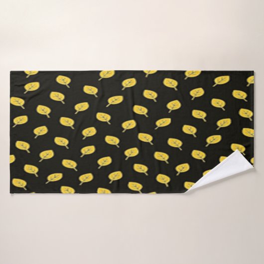 Black And Golden Yellow Towel Badehandtuch (Badehandtuch)