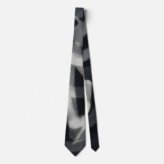 Black and Gray Abstract Artsy Tie Krawatte (Vorderseite)