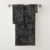 Black And Gray Abstract Graphic Art Design Badhandtuch Set (Insitu)