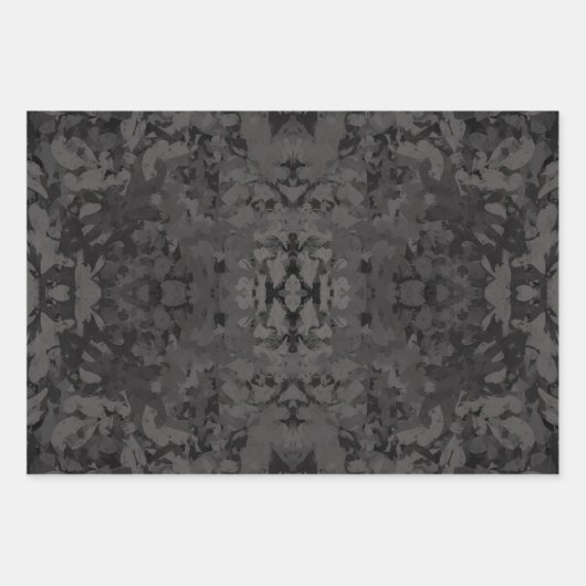 Black And Gray Abstract Graphic Art Design Geschenkpapier Set (Vorderseite)