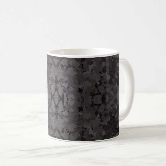 Black And Gray Abstract Graphic Art Design Kaffeetasse (VorderseiteRechts)