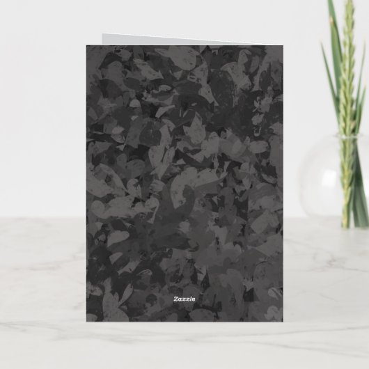 Black And Gray Abstract Graphic Art Design Karte (Rückseite)