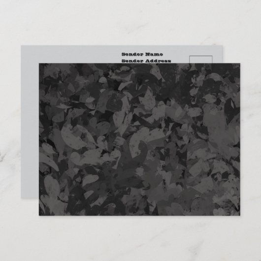 Black And Gray Abstract Graphic Art Design Postkarte (Vorne/Hinten)