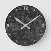 Black And Gray Abstract Graphic Art Design Runde Wanduhr (Vorderseite)