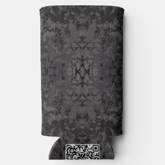 Black And Gray Abstract Graphic Art Design Selters Dosenkühler (Rückseite)