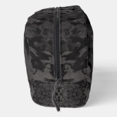 Black And Gray Abstract Graphic Art Design Waschbeutel (Rechts)