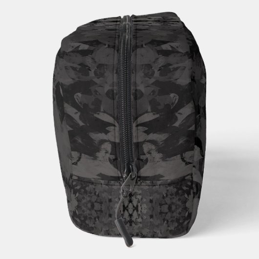 Black And Gray Abstract Graphic Art Design Waschbeutel (Rechts)