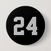 Black and Gray Athlete Jersey Number Button (Vorderseite)