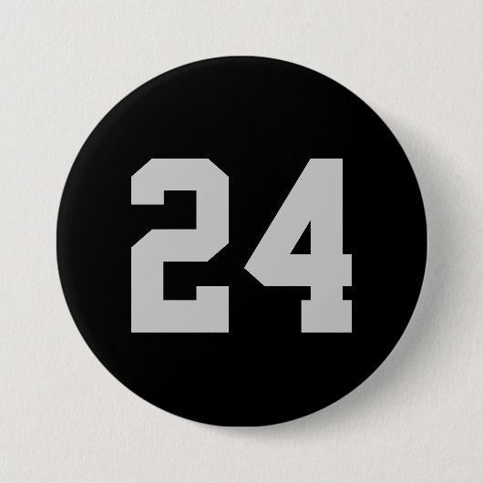 Black and Gray Athlete Jersey Number Button (Vorderseite)