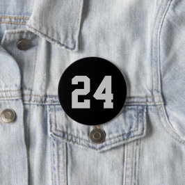 Black and Gray Athlete Jersey Number Button