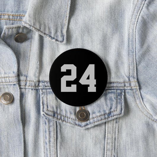 Black and Gray Athlete Jersey Number Button (Beispiel)