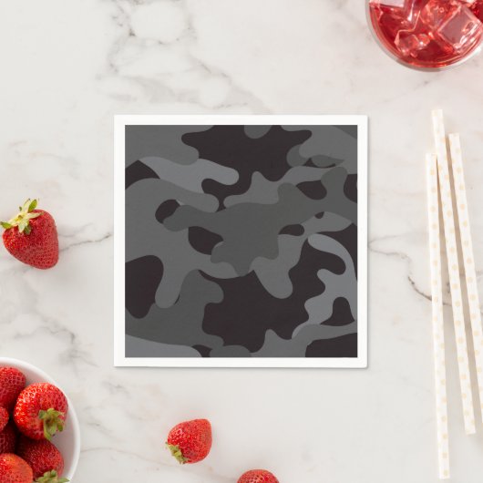 Black and Gray Camouflage Paper Napkins Serviette (Beispiel)