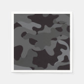 Black and Gray Camouflage Paper Napkins Serviette (Vorderseite)
