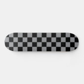 Black and Gray Checkered Print Skateboard (Horizontal)