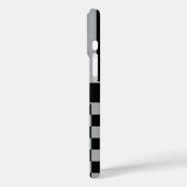 Black and Gray Checkered Striped Personalized Case-Mate iPhone Hülle (Rückseite / Links)