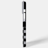 Black and Gray Checkered Striped Personalized Case-Mate iPhone Hülle (Rückseite / Links)