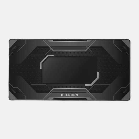 Black and Gray geometric gaming background Schreibtischunterlage (Vorderseite)