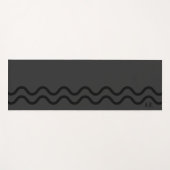 Black And Gray Modern Wavy Lines With Initials Yogamatte (Vorderseite (Horizontal))