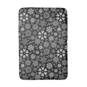 Black And Gray Retro Floral Art Seamless Pattern  Badematte (Vorderseite Vertikal)
