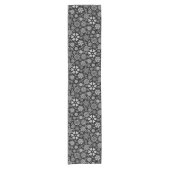 Black And Gray Retro Floral Art Seamless Pattern Kurzer Tischläufer (Vorderseite)