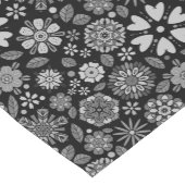 Black And Gray Retro Floral Art Seamless Pattern Kurzer Tischläufer (Ecke)