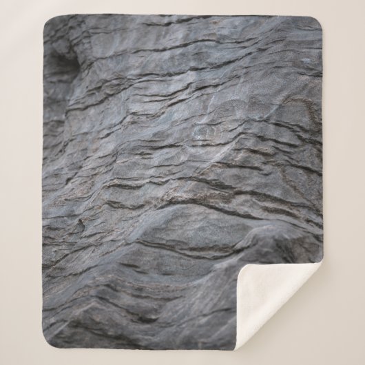 Black and gray striped textile sherpadecke (Vorderseite)