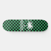 Black and Green Checkerboard Skateboard (Horizontal)