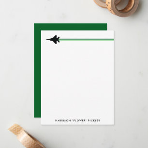 Black and Green F-15 Personal Stationery Mitteilungskarte