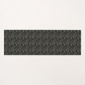 Black And Green Floral Botanical Pattern Yogamatte (Vorderseite (Horizontal))