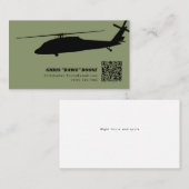 Black and Green Modern Blackhawk Helikopter Visitenkarte (Vorne/Hinten)