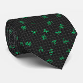 Black and Green Retro Pixelated Matrix Code  Krawatte (Gerollt)