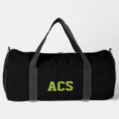 Black and Green School Colors with Letters Duffle Bag (Vorderseite)