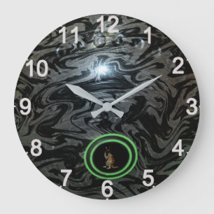 Black And Grey Lawn Bowl, Wall Clock Große Wanduhr