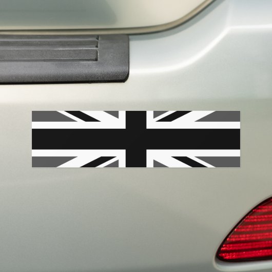 Black and Grey Union Jack Autoaufkleber (Auf Auto)