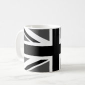 Black and Grey Union Jack Kaffeetasse (Vorderseite Links)