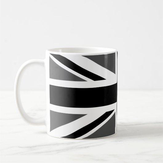 Black and Grey Union Jack Kaffeetasse (Links)