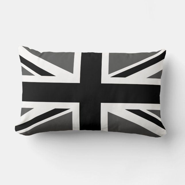 Black and Grey Union Jack Lendenkissen (Vorderseite)
