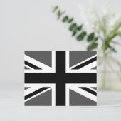 Black and Grey Union Jack Postkarte (Stehend Vorderseite)