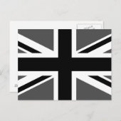 Black and Grey Union Jack Postkarte (Vorne/Hinten)