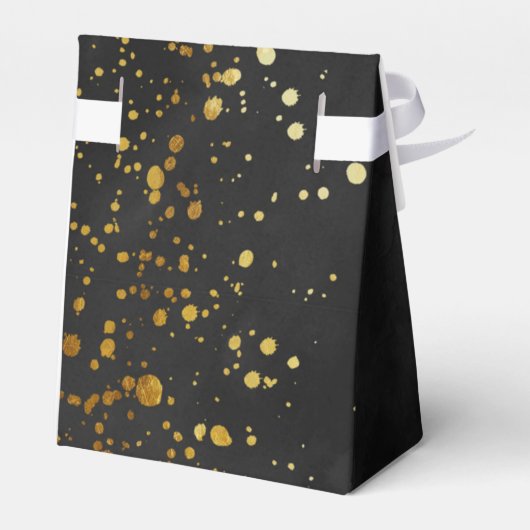 Black and Imitate Gold Glitzer Geschenkschachtel (Rückseite)