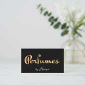Black and Imitats Gold Parfüms Business Card Visitenkarte (Stehend Vorderseite)