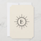 Black and Ivory Art Deco Monogram Save the Date (Rückseite)