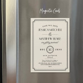 Black and Ivory Art Deco Save the Date Magnetkarte