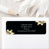 Black and Ivory Damask Address Labels (Insitu)