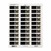 Black and Ivory Damask Address Labels (Vorne)