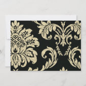 Black and Ivory Damask Einladung (Rückseite)