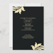 Black and Ivory Damask Wedding Card Cust Einladung (Rückseite)