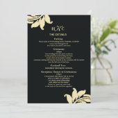 Black and Ivory Damask Wedding Card Cust Einladung (Stehend Vorderseite)